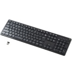サンワサプライ　ワイヤレス静音キーボード（２．４ＧＨｚワイヤレス）　テンキー付き　ブラック　ＳＫＢ－ＷＬ３７ＢＫ　１台