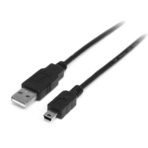 ＳｔａｒＴｅｃｈ．ｃｏｍ　ミニＵＳＢ２．０ケーブル　Ａ（オス）－Ｍｉｎｉ　Ｂ（オス）　ブラック　ＵＳＢ２ＨＡＢＭ