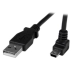 StarTech.com L型ミニUSBケーブル 1m Type A(オス)-Mini B(オス) ブラック USBAMB1MU 1本