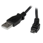 ＳｔａｒＴｅｃｈ．ｃｏｍ　Ｍｉｃｒｏ　ＵＳＢ　Ｌ型上向きケーブル　２ｍ　ＵＳＢ－Ａ（オス）－マイクロ　Ｂ（オス）　ブラック　ＵＳＢＡＵＢ２ＭＵ　１本