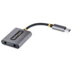 StarTech.com USBオーディオ変換アダプター ブラック& スペースグレー USBC-AUDIO-SPLITTER 1個