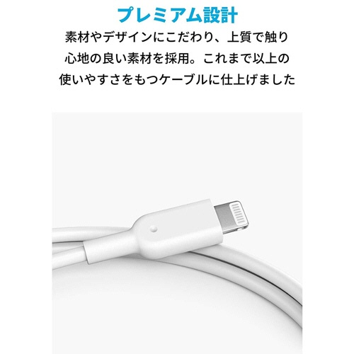 アンカージャパン　ＡＮＫＥＲ　ＰｏｗｅｒＬｉｎｅ　ＩＩ　ライトニングケーブル　０．３ｍ　ホワイト　Ａ８４３１０２２　１本5
