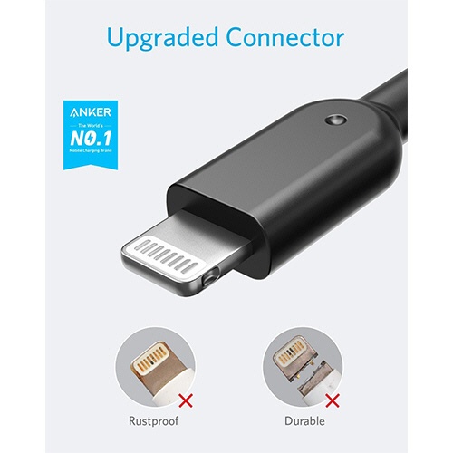 アンカージャパン　ＡＮＫＥＲ　ＰｏｗｅｒＬｉｎｅ　ＩＩ　ライトニングケーブル　０．９ｍ　ブラック　Ａ８４３２０１２　１本2