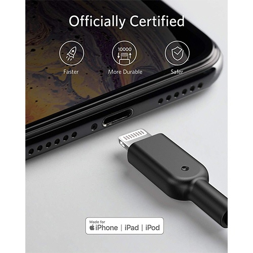 アンカージャパン　ＡＮＫＥＲ　ＰｏｗｅｒＬｉｎｅ　ＩＩ　ライトニングケーブル　０．９ｍ　ブラック　Ａ８４３２０１２　１本3