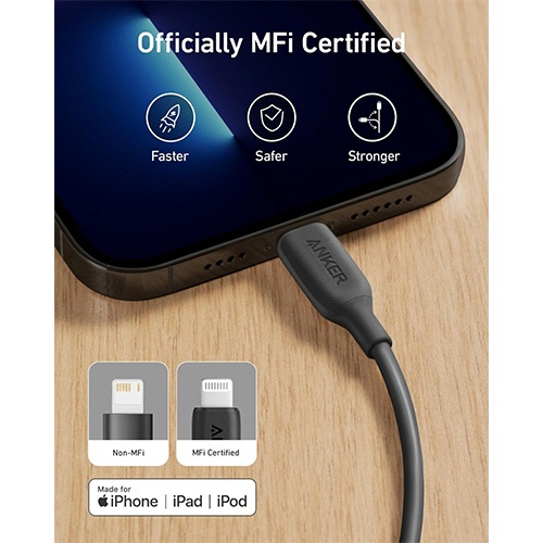 アンカージャパン　ＡＮＫＥＲ　ＰｏｗｅｒＬｉｎｅ　ＩＩＩ　ライトニングケーブル　０．９ｍ　ブラック　Ａ８８１２０１１　１本3
