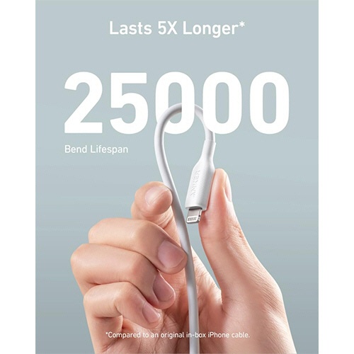 アンカージャパン　ＡＮＫＥＲ　ＰｏｗｅｒＬｉｎｅ　ＩＩＩ　ライトニングケーブル　０．９ｍ　ホワイト　Ａ８８１２０２１　１本2