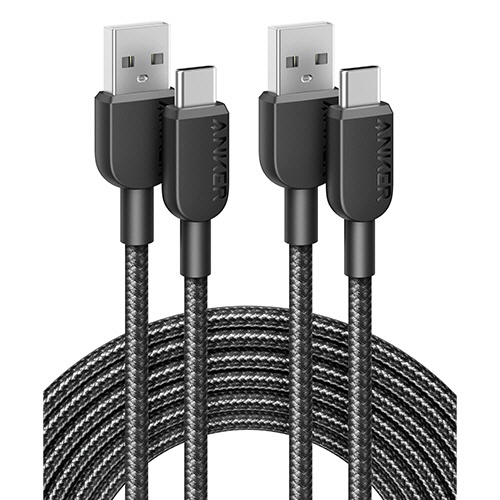 アンカージャパン　ＡＮＫＥＲ　３１０　高耐久ナイロン　ＵＳＢ－Ｃ＆ＵＳＢ－Ａ　ケーブル　３．０ｍ　ブラック　Ｂ８１Ｇ７０１１　１パック（２本）1