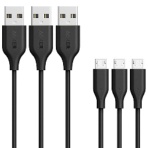 アンカージャパン　ＡＮＫＥＲ　ＰｏｗｅｒＬｉｎｅ　Ｍｉｃｒｏ　ＵＳＢ　ケーブル　０．９ｍ　ブラック　Ｂ８１３２０１６　１パック（３本）
