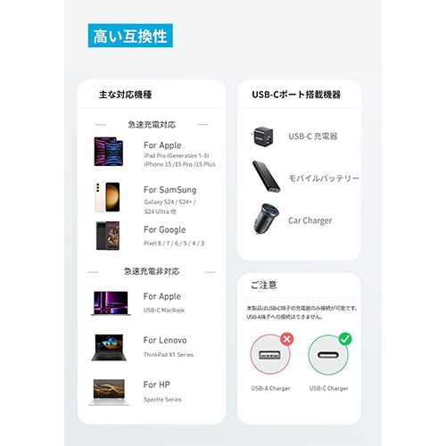 アンカージャパン　ＡＮＫＥＲ　３１０　高耐久ナイロン　ＵＳＢ－Ｃ＆ＵＳＢ－Ｃ　ケーブル　１．８ｍ　ブラック　Ｂ８１Ｅ６０１１　１パック（２本）5