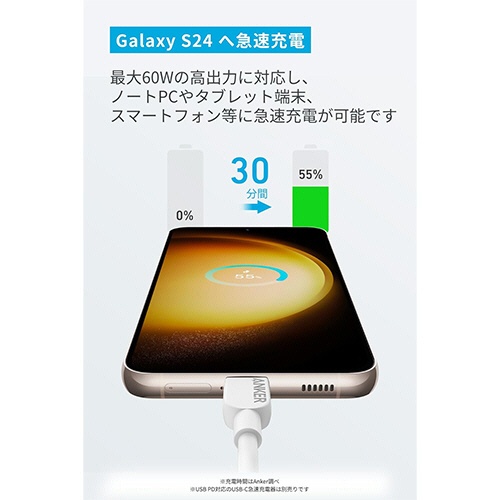 アンカージャパン　ＡＮＫＥＲ　３１０　高耐久ナイロン　ＵＳＢ－Ｃ＆ＵＳＢ－Ｃケーブル　１．８ｍ　ブラック　Ａ８１Ｅ６０１１　１本2