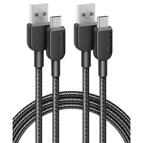 アンカージャパン　ＡＮＫＥＲ　３１０　高耐久ナイロン　ＵＳＢ－Ｃ＆ＵＳＢ－Ａ　ケーブル　１．８ｍ　ブラック　Ｂ８１Ｇ６０１１　１パック（２本）1