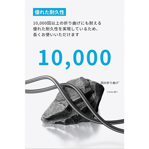 アンカージャパン　ＡＮＫＥＲ　ＵＳＢ－Ｃ＆ＵＳＢ－Ａ　ケーブル（Ｌ字　高耐久ナイロン）　１．８ｍ　ブラック　Ｂ８１Ｊ６０１１　１パック（２本）4