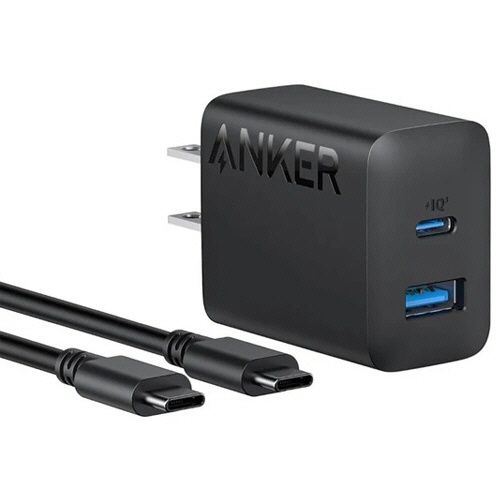 アンカージャパン　急速充電器　ＡＮＫＥＲ　Ｃｈａｒｇｅｒ（２０Ｗ　２ポート）ｗｉｔｈ　ＵＳＢ－Ｃケーブル　ブラック　Ｂ２３４８Ｎ１１　１個1