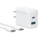 アンカージャパン 急速充電器 ANKER Charger(20W 2ポート)with USB-Cケーブル ホワイト B2348N21 1個