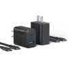 アンカージャパン 急速充電器 ANKER Charger(20W 2ポート)with USB-C&USB-Cケーブル ブラック B2348112 1パック(2個)
