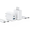 アンカージャパン 急速充電器 ANKER Charger(20W 2ポート)with USB-C&USB-Cケーブル ホワイト B2348122 1パック(2個)