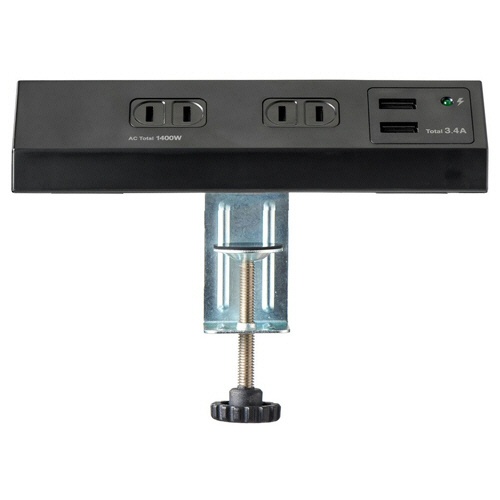 ＥＬＰＡ　集中スイッチ付デスクタップ（外せるクランプ付）　４個口＋２ポート　２ｍ　ブラック　ＷＬＳ－ＤＳ４２３２ＳＵＡ（ＢＫ）　１個2