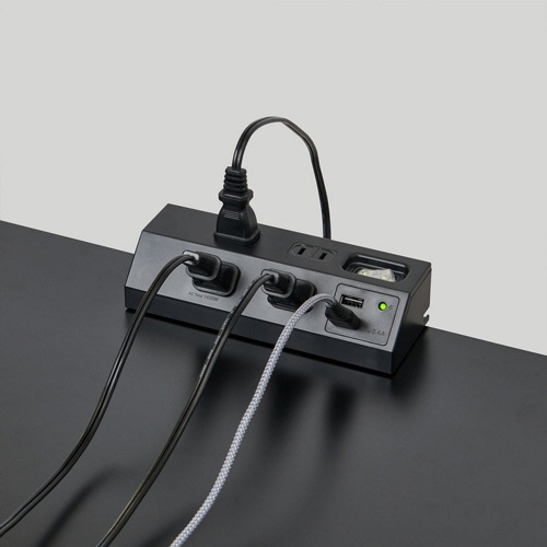 ＥＬＰＡ　集中スイッチ付デスクタップ（外せるクランプ付）　４個口＋２ポート　２ｍ　ブラック　ＷＬＳ－ＤＳ４２３２ＳＵＡ（ＢＫ）　１個9