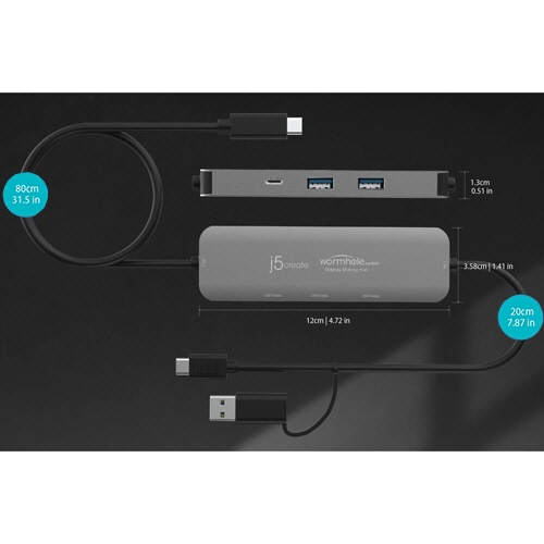 ｊ５　Ｃｒｅａｔｅ　ワームホールスイッチ　ＰＣリンクハブ　ＵＳＢ－Ｃ　ｔｏ　ＵＳＢ－Ｃ＆Ａ　ＪＣＨ４６２　１個4