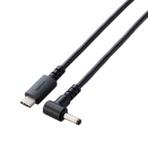 エレコム ノートPC用充電ケーブル(USB Type-C/DC4.0mmコネクター/60W) ブラック 2m RoHS指令準拠(10物質) DC-PDD20BK/RS 1本