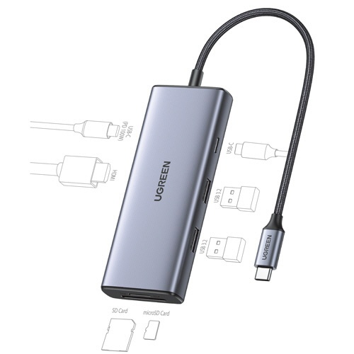 ユーグリーン　Ｒｅｖｏｄｏｋ　Ｐｒｏ　７－ｉｎ－１　ＵＳＢ－Ｃ　ハブ　１５５３１　１個2
