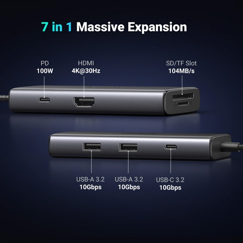 ユーグリーン　Ｒｅｖｏｄｏｋ　Ｐｒｏ　７－ｉｎ－１　ＵＳＢ－Ｃ　ハブ　１５５３１　１個3