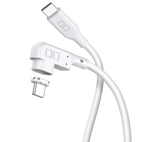 ＣＩＯ　Ｌ字型マグネットシリコンケーブル　ＣｔｏＣ　１００Ｗ　２ｍ　ホワイト　ＣＩＯ－ＳＬＬＭＧ－ＣＣ２－ＷＨ　１本1