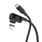 ＣＩＯ　ディスプレイ表示付きＬ字型マグネットシリコンケーブル　ＣｔｏＣ　１００Ｗ　ＣＩＯ－ＳＬＬＭＧ－ＳＣ－ＣＣ