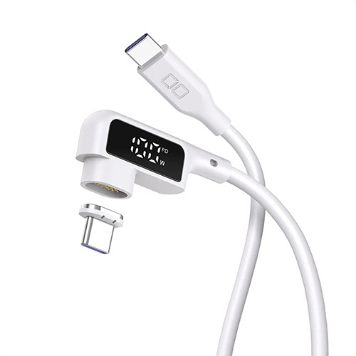 ＣＩＯ　ディスプレイ表示付きＬ字型マグネットシリコンケーブル　ＣｔｏＣ　１００Ｗ　０．５ｍ　ホワイト　ＣＩＯ－ＳＬＬＭＧ－ＳＣ－ＣＣ０５－ＷＨ　１本1