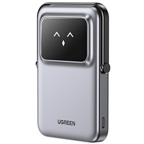 ユーグリーン　Ｕｎｏ　マグネット式ワイヤレス充電対応モバイルバッテリー　５０００ｍＡｈ　メタリックグレー　３５６０５Ｂ　１個1