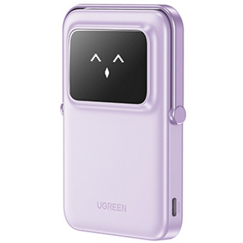 ユーグリーン　Ｕｎｏ　マグネット式ワイヤレス充電対応モバイルバッテリー　５０００ｍＡｈ　ゆめいろ（薄紫）　３５６０６　１個1