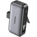 ユーグリーン Nexode USB-Cコネクター一体型モバイルバッテリー 5000mAh メタリックグレー 35338 1個