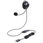 エレコム 片耳 耳掛けタイプ ヘッドセット 有線 USB 1.8m ブラック HS-EH01UBK 1個