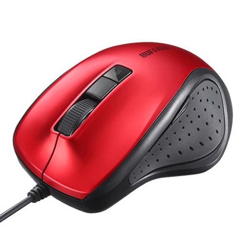 バッファロー　有線　ＢｌｕｅＬＥＤ　静音　５ボタンマウス　レッド　ＢＳＭＢＵ３００ＲＤ　１個1