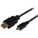 ＳｔａｒＴｅｃｈ．ｃｏｍ　マイクロＨＤＭＩ－ＨＤＭＩ１．４変換ケーブル　５０ｃｍ　ブラック　ＨＤＡＤＭＭ５０ＣＭ　１本
