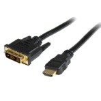 ＳｔａｒＴｅｃｈ．ｃｏｍ　ＨＤＭＩ－ＤＶＩ　Ｄ変換ケーブル　５ｍ　オス－オス　ブラック　ＨＤＤＶＩＭＭ５Ｍ　１本