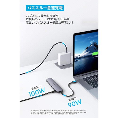 アンカージャパン　ＡＮＫＥＲ　ＵＳＢ－Ｃ　ハブ（５－ｉｎ－１　ＰＤ対応）　グレー　Ａ８３５７０Ａ０　１個3