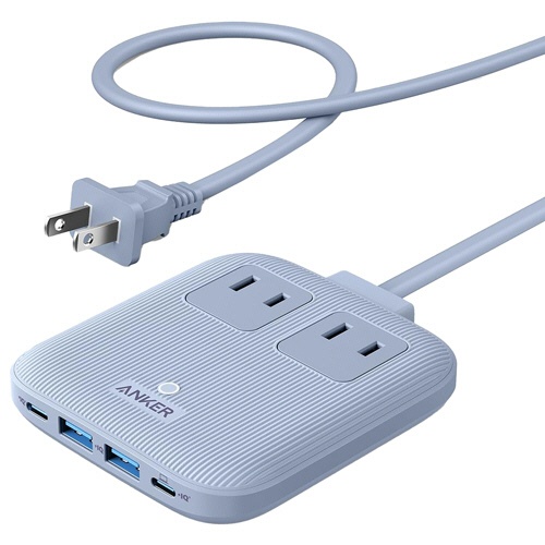 アンカージャパン　電源タップ　ＡＮＫＥＲ　Ｎａｎｏ　Ｃｈａｒｇｉｎｇ　Ｓｔａｔｉｏｎ（６－ｉｎ－１　６７Ｗ）　グレイッシュブルー　Ａ９１２９Ｎ３１　１個1