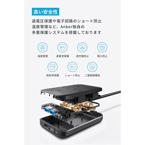 アンカージャパン　電源タップ　ＡＮＫＥＲ　Ｃｈａｒｇｉｎｇ　Ｓｔａｔｉｏｎ（８－ｉｎ－１　２０Ｗ）　ブラック　Ａ９１Ｃ３５１１　１個5