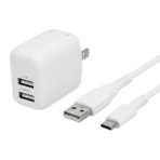 オウルテック USB Type-Cケーブル付属 AC充電器 ホワイト 1.2m OWL-AC12WBAC12-WH 1個