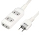 ELPA 電源タップ 2P・3個口 1m ホワイト LPT-301N(W) 1個