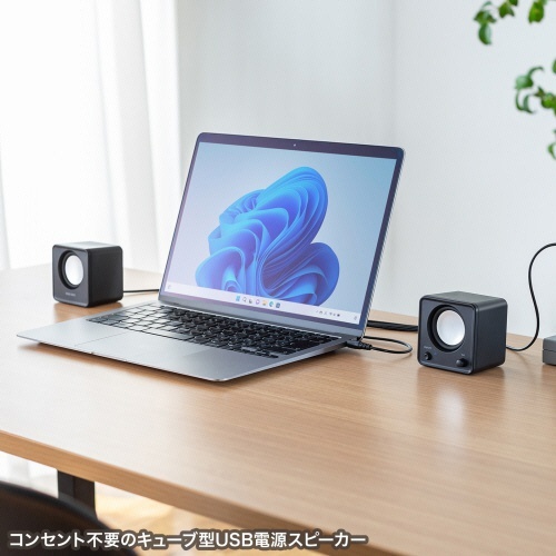 サンワサプライ　コンパクトＰＣスピーカー（ＵＳＢ電源・６Ｗ）　ブラック　ＭＭ－ＳＰＬ２３ＵＢＫ　１セット5