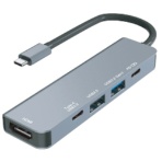 ハイディスク　５ｉｎ１　ＵＳＢ　Ｔｙｐｅ－Ｃハブ　シルバー　ＨＤ－５ＩＮ１ＨＢＳＶ　１個