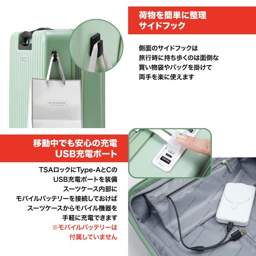 エム・エス・シー　ＳＷＩＳＳ　ＭＩＬＩＴＡＲＹ　ＡＶＥＮＴＵＲＡ（アベンチュラ　５５ｃｍ）　スーツケース　３３Ｌ　Ｓサイズ　ペールミント　ＳＭ－Ａ４２０Ｐ　ＭＩＮＴ　１台7