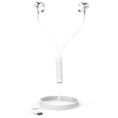 ナガオカ　アクティブノイズキャンセリング搭載　ＵＳＢ　Ｔｙｐｅ－Ｃイヤホン　シルバー　ＮＴＹＰＥＣ０２ＳＶ　１個2