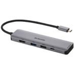 エレコム　ドッキングステーション　５ｉｎ１（ＵＳＢ　ＰＤ３．１対応）　シルバー　ＤＳＴ－０５０ＢＰ１ＳＶ　１個