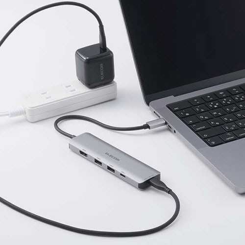エレコム　ドッキングステーション　５ｉｎ１（ＵＳＢ　ＰＤ３．１対応）　シルバー　ＤＳＴ－０５０ＢＰ１ＳＶ　１個9