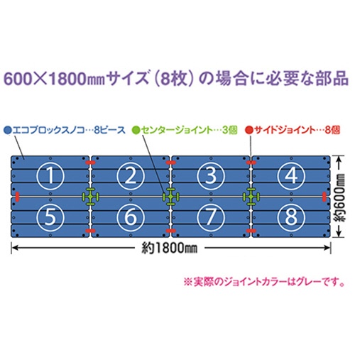 テラモト　エコブロックスノコ　２９７×４４４ｍｍ　灰　ＭＲ－９８６－６４２－５　１ケース（８枚）3