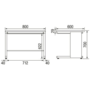 コクヨ　インベントデスク　平机　幅８００×奥行６００×高さ７００ｍｍ　ホワイト　ＴＫＧ－Ｂ８６ＳＡＷＰＡＷＮ　１台2