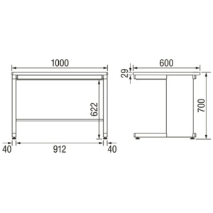 コクヨ　インベントデスク　平机　幅１０００×奥行６００×高さ７００ｍｍ　ホワイト　ＴＫＧ－Ｂ１０６ＳＡＷＰＡＷＮ　１台2